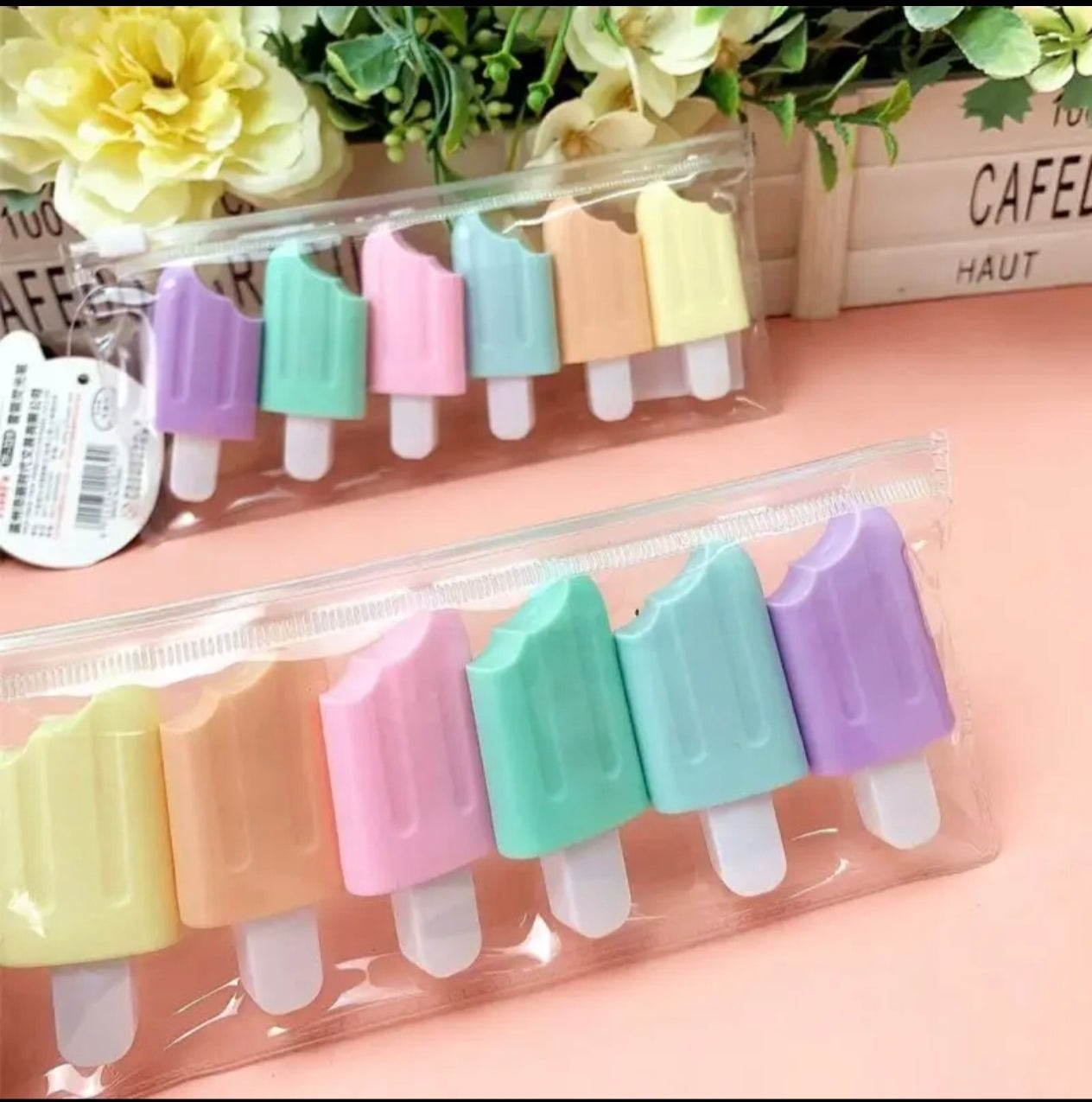 Destacadores de forma de paleta de helado